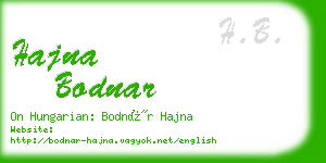 hajna bodnar business card
